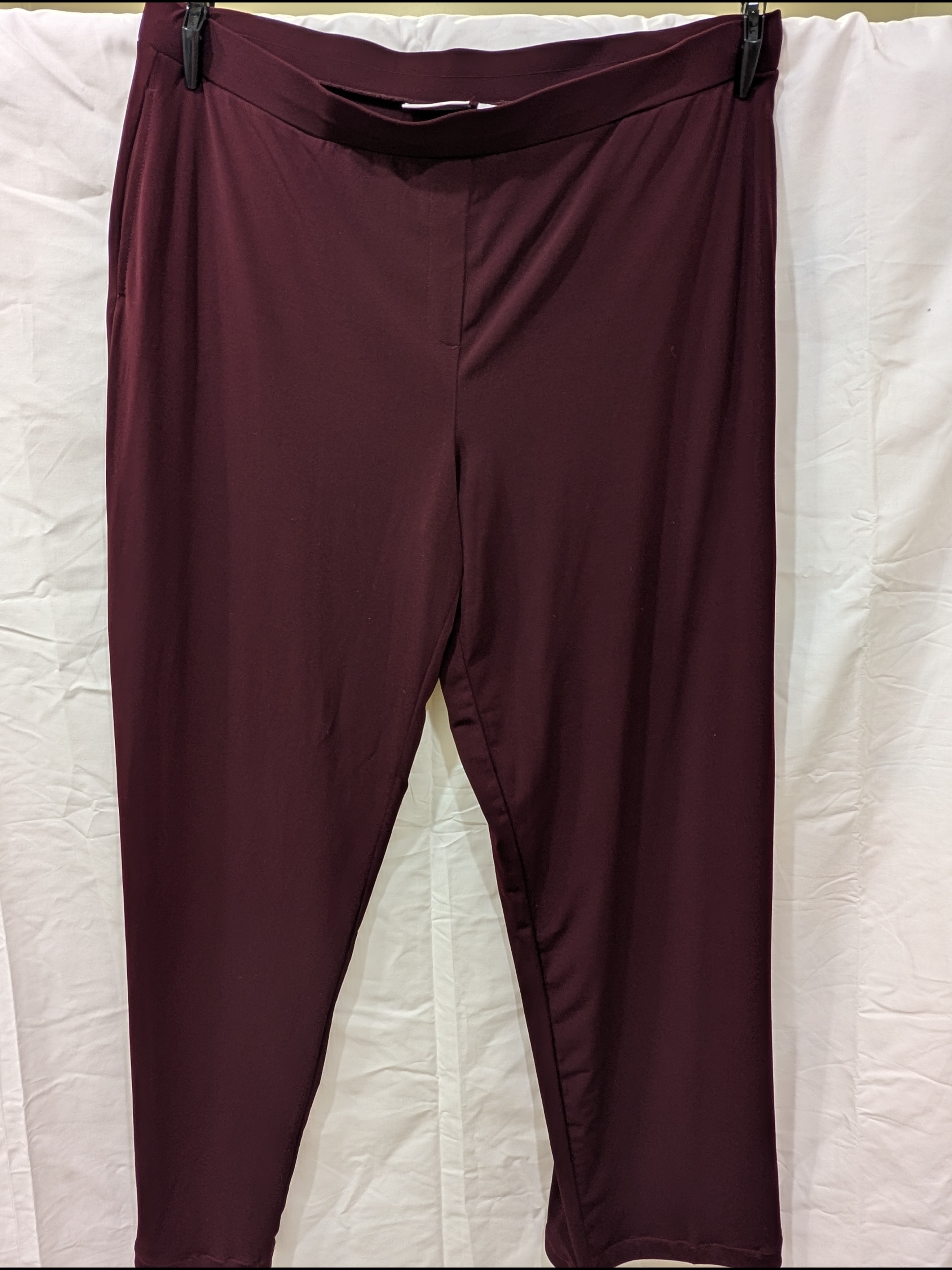 Susan Graver Liquid Knit Straight Leg Pull-On Pants - Rich Burgundy - Xl Tall